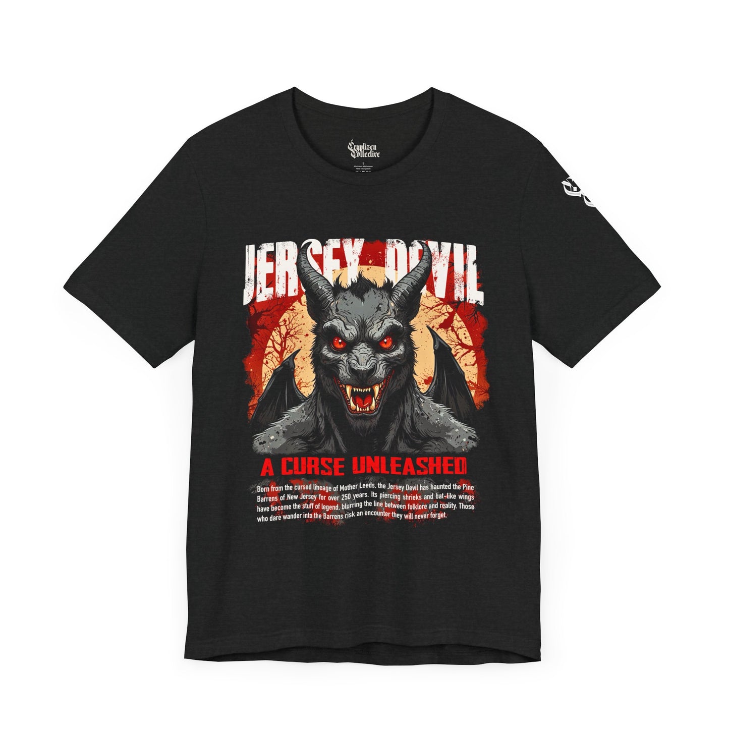 Jersey Devil T-Shirt – A Curse Unleashed (Premium Unisex)