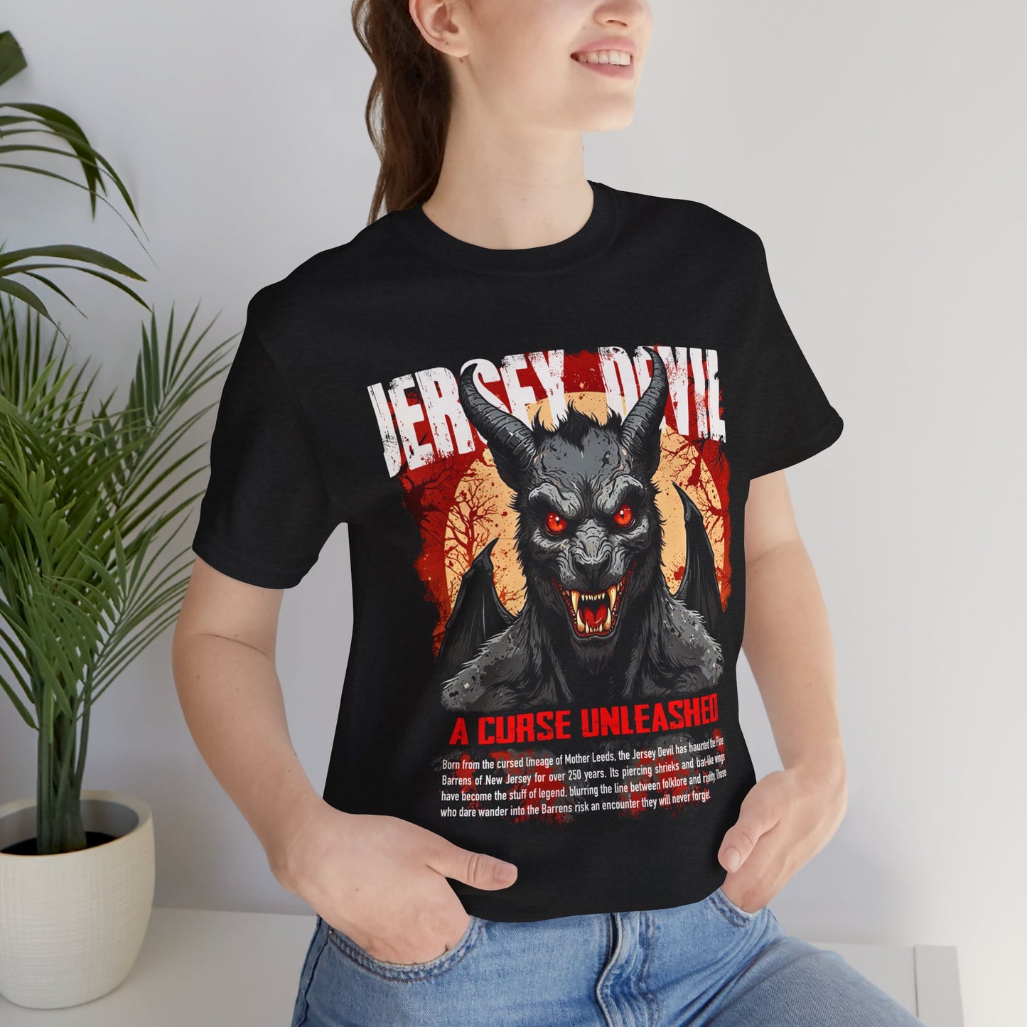 Jersey Devil T-Shirt – A Curse Unleashed (Premium Unisex)