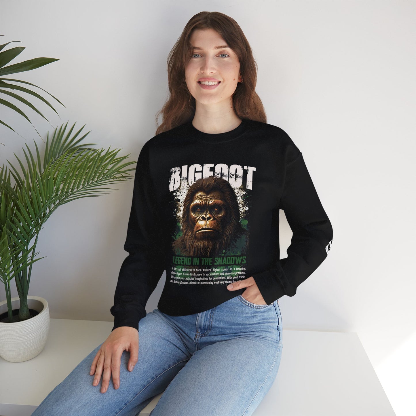 Bigfoot Crew Neck Sweatshirt – Legend in the Shadows (Unisex)