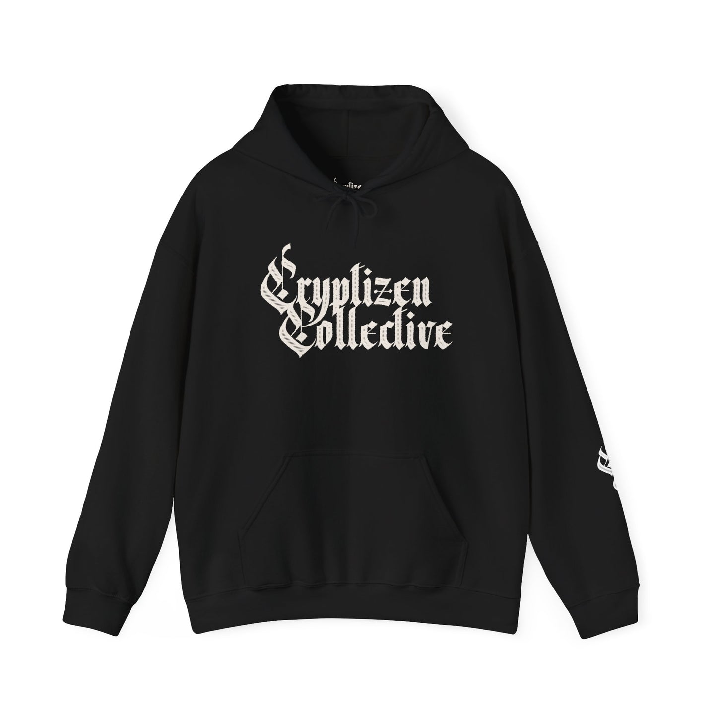 Cryptizen Collective Logo Hoodie – Iconic Style in Black & White