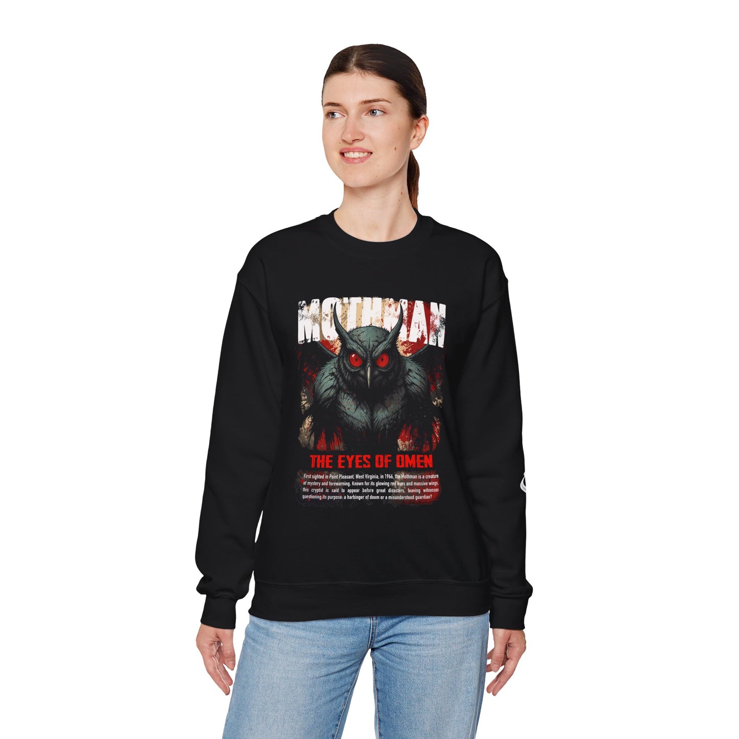 Mothman Crew Neck Sweatshirt – Eyes of Omen (Unisex)