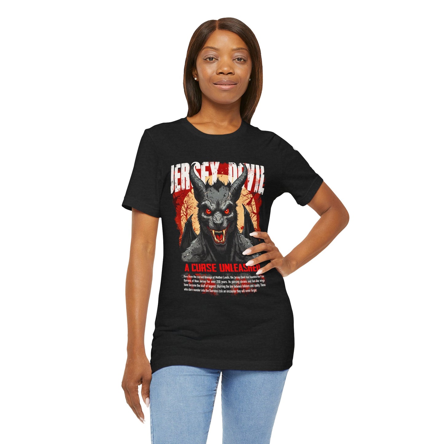 Jersey Devil T-Shirt – A Curse Unleashed (Premium Unisex)